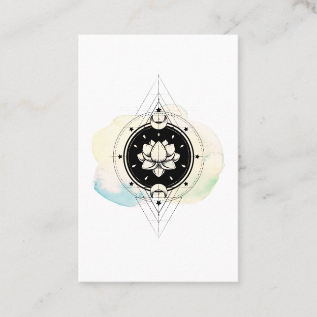 *~* Stars Moon Lotus Sacred Symbol To Nirvana Business Card (Front)