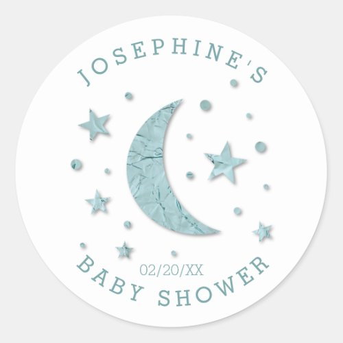 Stars Moon Mint Baby Shower Favor Tags