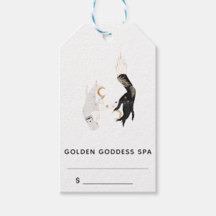Stars Moon Mystic Hands Gold Palm Leaves Spa Gift Tags
