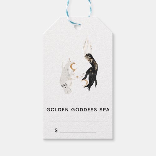 Stars Moon Mystic Hands Gold Palm Leaves Spa Gift Tags