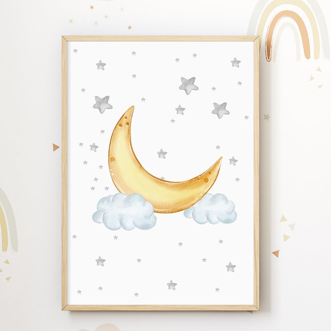 Stars Moon Nursery Poster Kids Room Print (Creator Uploaded)