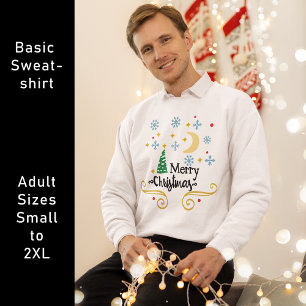 Stars, Moon, Snowflakes, and Merry Christmas, ZSG Sweatshirt