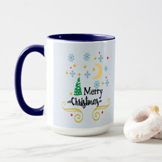 Stars, Moon, Snowflakes, and Merry Christmas, ZSSG Mug