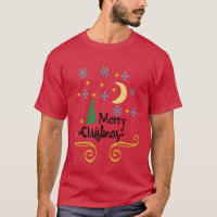 Stars, Moon, Snowflakes, and Merry Christmas, ZSSG T-Shirt