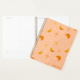 Stars & Moons Cozy Peach Custom Name/Year Planner