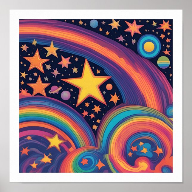 Stars Moons & Rainbows Poster (Front)