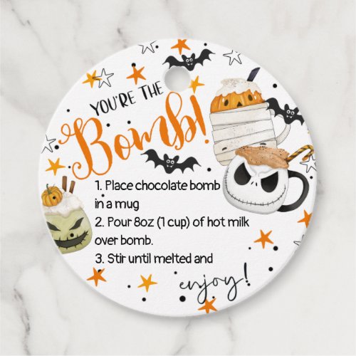 Stars Mugs Halloween Hot Chocolate Bomb Favor Tags