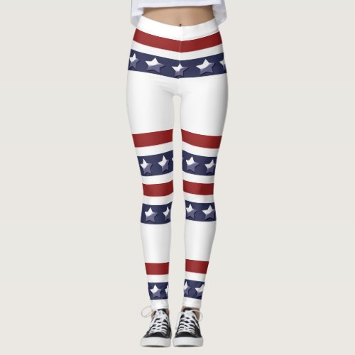 Stars n stripes american patriotic pattern leggings
