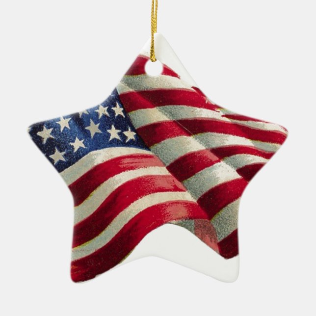 Stars N Stripes Ceramic Ornament (Front)
