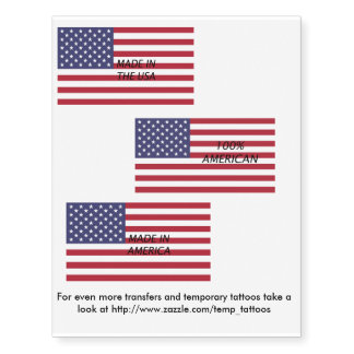 Stars N Stripes design transfers Temporary Tattoos