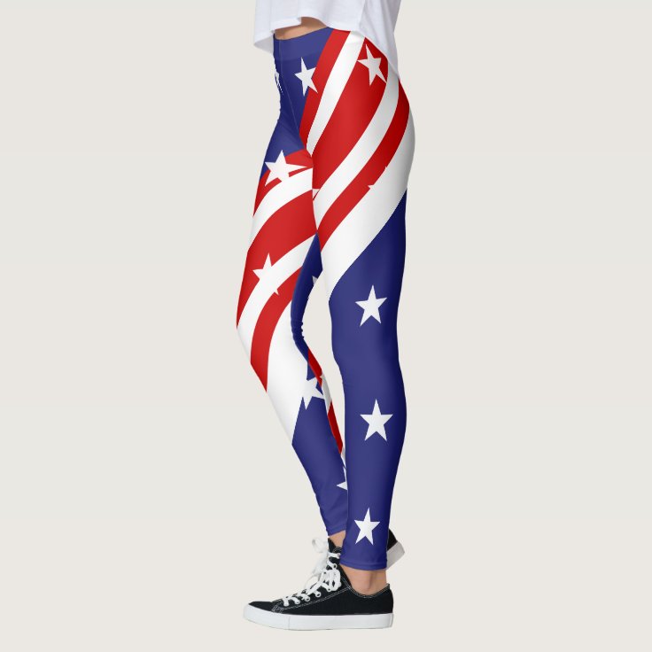 Stars n Stripes | July 4th women pattern Leggings | Zazzle