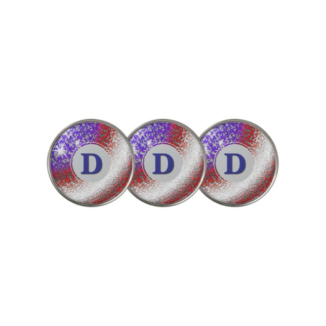 Stars-n-Stripes Monogram Golf Ball Marker (3 Up)