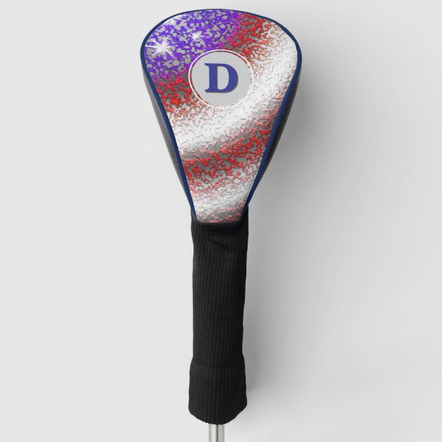 Stars-n-Stripes Monogram Golf Head Cover (Front)