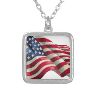Stars N Stripes Silver Plated Necklace