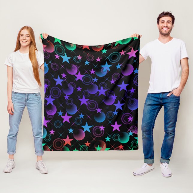 Stars 'n Stuff Pattern Fleece Blanket (In Situ)