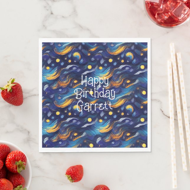 Stars Night Sky Birthday Napkins (Insitu)
