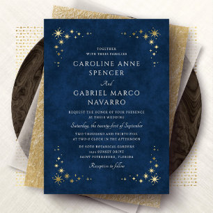 Stars Night Sky Celestial Wedding Foil Invitation