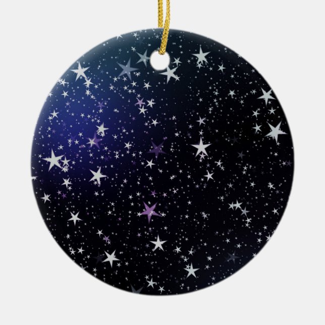 Stars night sky ceramic ornament (Front)