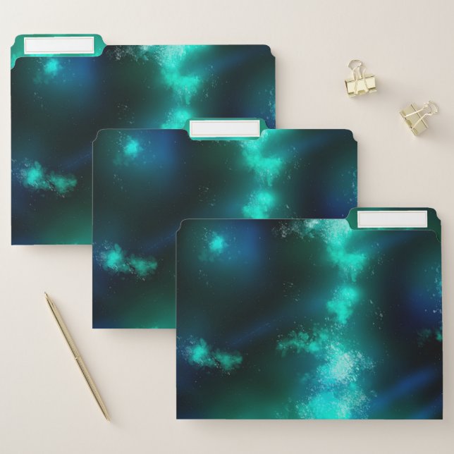 Stars Night Sky emerald green Milky Way  File Folder (Set)