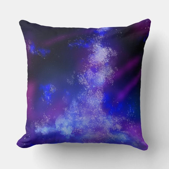 Stars Night Sky Midnight Blue Milky Way Throw Pillow (Front)