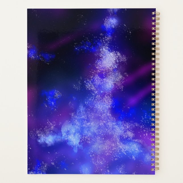 Stars Night Sky Midnight blue sapphire Milky Way  Planner (Back)