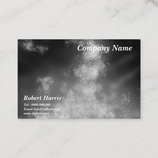 Stars Night Sky Midnight Gray Monochrome  Business Card (Front)