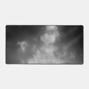 Stars Night Sky Midnight Milky Way Gray Desk Mat