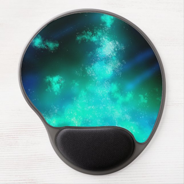 Stars Night Sky Midnight Milky Way Green  Gel Mouse Pad (Front)