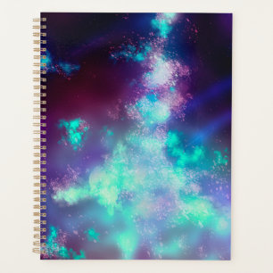 Stars Night Sky Midnight Purple Green Milky Way Planner