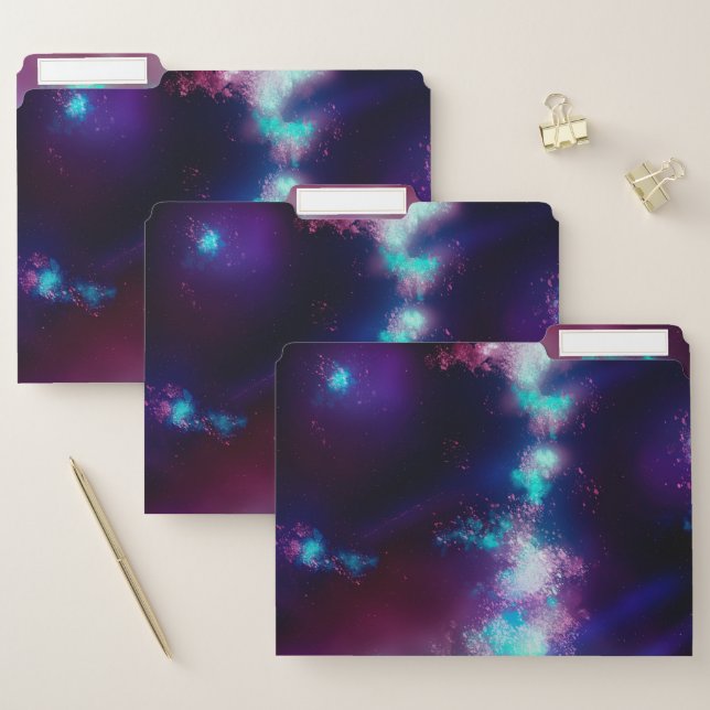 Stars Night Sky neon light Milky Way  File Folder (Set)