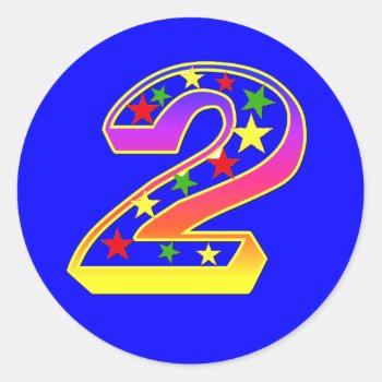 Stars Number 2 Stickers by anuradesignstudio at Zazzle