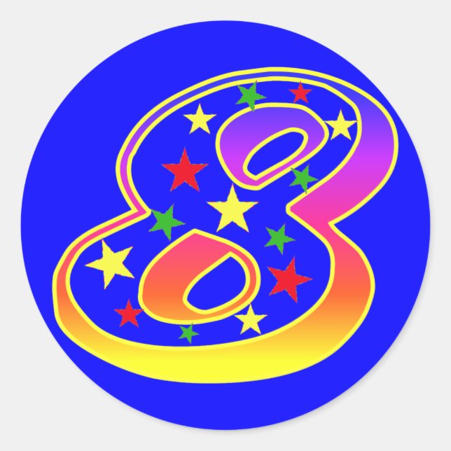 Stars Number 8 Stickers (Front)