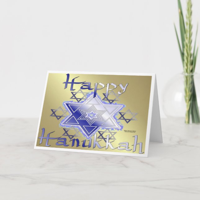 Stars o fDavid Hanukkah Greeting Card (Front)