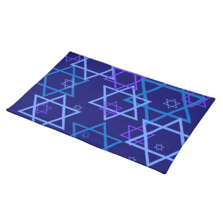 STARS OF DAVID PATTERN  PURPLE & blues placemats