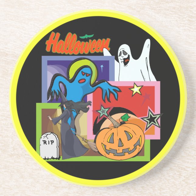 Stars of Halloween - Sandstone Coaster (Front)