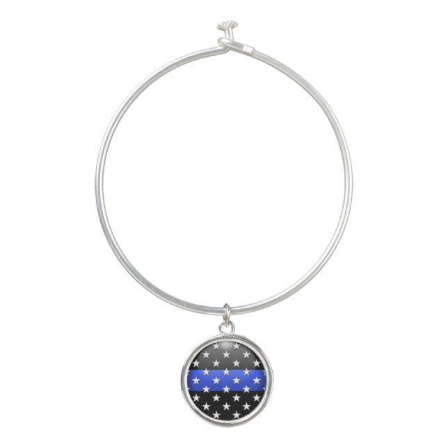 Stars of the Thin Blue Line Bangle Bracelet (Front)