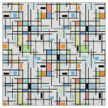 Stars on a checkered background. fabric
