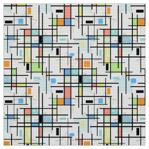 Stars on a checkered background. fabric