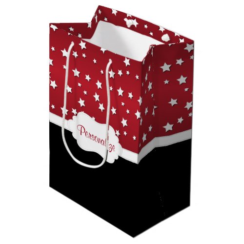 Stars on a Classy Red Background Medium Gift Bag