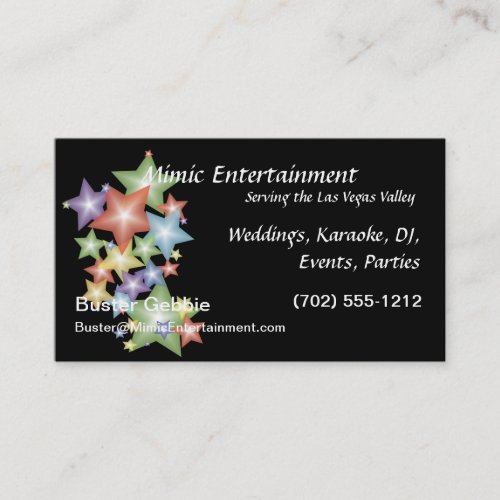 Stars on Black Background Business Card Templates