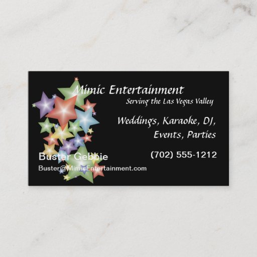 Customizable Stars on Black Background Business Card Templates