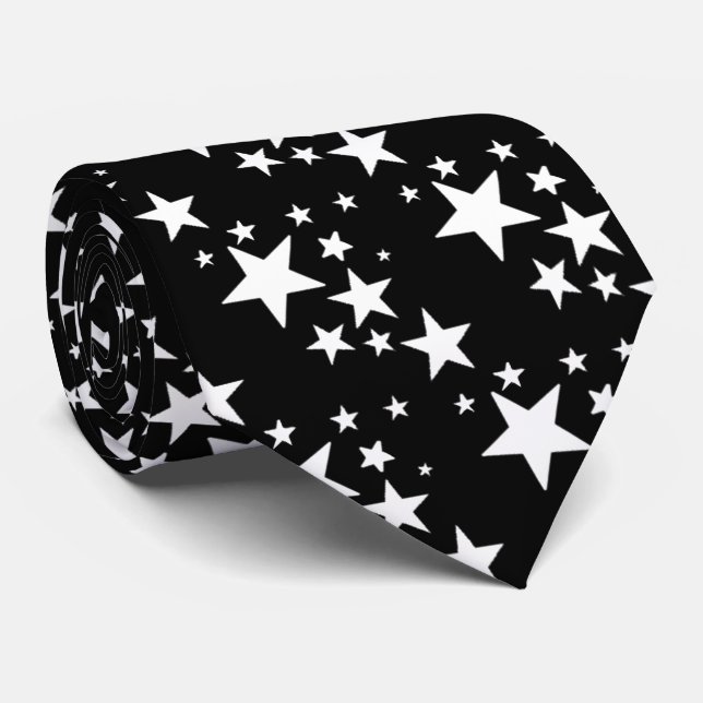 Stars on Black Tie (Rolled)