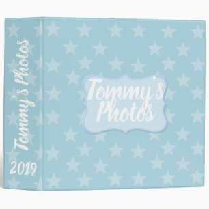 Stars on Blue Monogram or Name Custom 3 Ring Binder