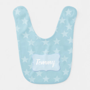 Stars on Blue Monogram or Name Custom Baby Bib