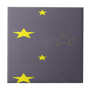 Stars on charcoal color ceramic tile