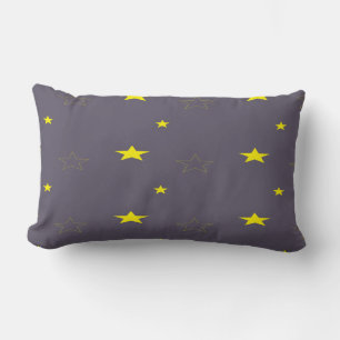 Stars on charcoal color lumbar pillow