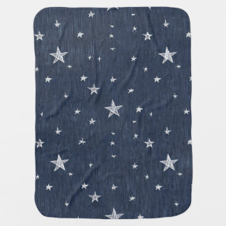 Stars On Denim Baby Blanket