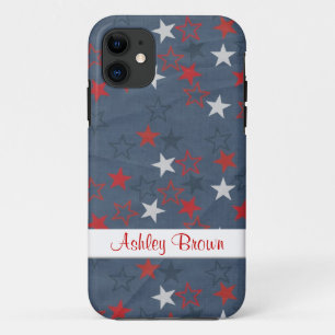 Stars on denim with nameplate iPhone 11 case