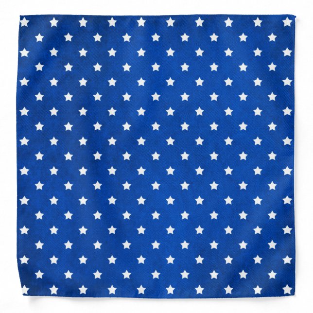 Stars on Digital Fabric Texture by Shirley Taylor Bandana (Front)