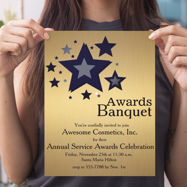 Stars on Gold Business Event Party Invitation (Creator Uploaded)
